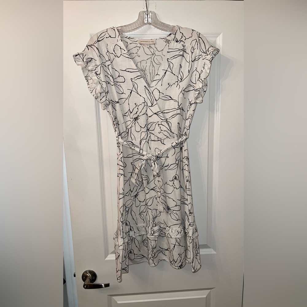 Monteau Floral Wrap Dress with Ruffle Sleeves - Picture 2 of 3